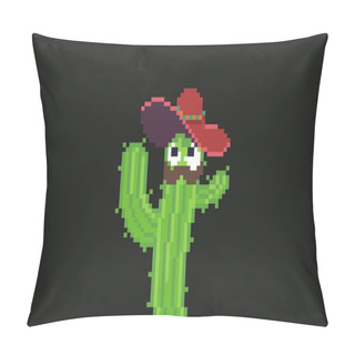 Personality  Pixel Art Cactus Pillow Covers