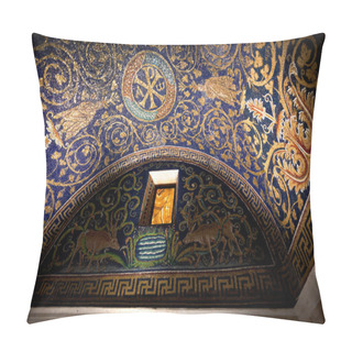 Personality  Dark Blue Mosaic Of The Galla Placidia Mausoleum In Ravenn Pillow Covers