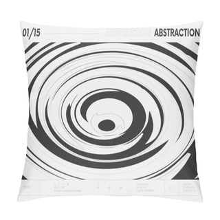 Personality  Abstract Modern Geometric Banner With Simple Shapes In Black And White Colors, Graphic Composition Design Vector Background, Circles On The Plane Of The Wave From The Falling Drop Pillow Covers