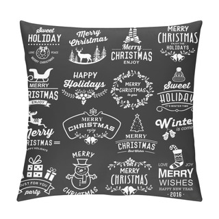 Personality  Christmas Design Elements, Logos, Badges, Labels, Icons, Decoration And Objects Set. Pillow Covers