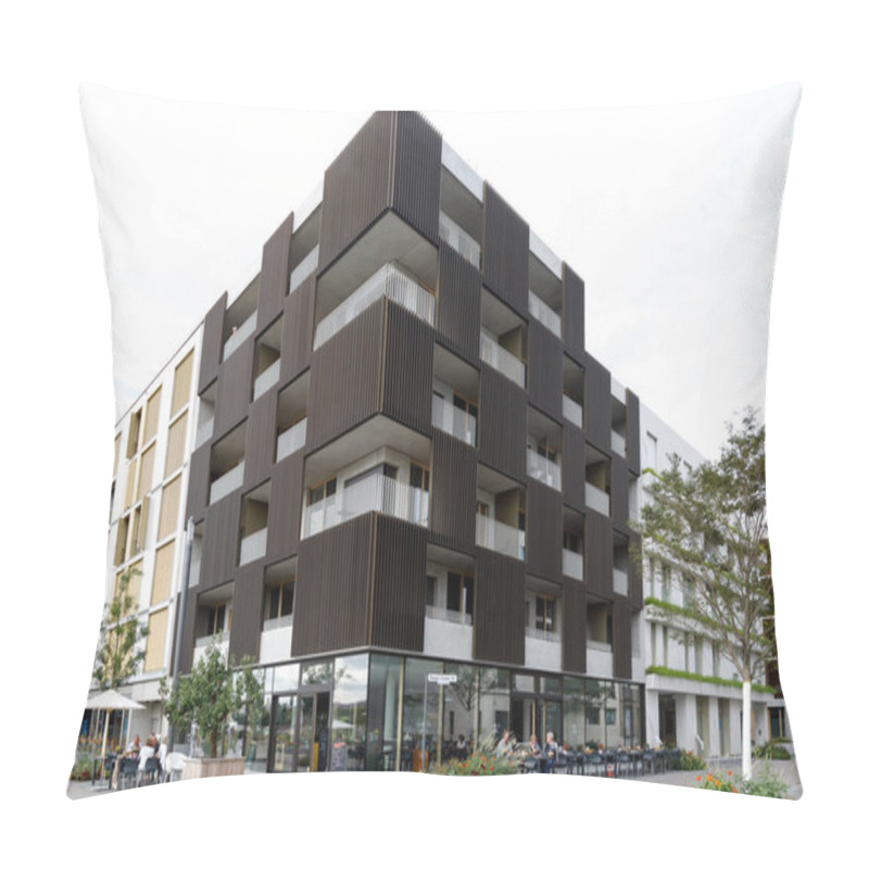 Personality  The Modern Urban Space Combines The Beauty Of Execution, Technical Innovation And Convenient Infrastructure. A Commercial Basement Reduces The Cost Of Housing. Heilbronn, Germany - August 12, 2019 Pillow Covers