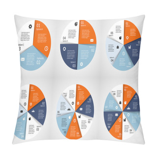 Personality  Vector Circle Infographics Set. Template For Diagram, Graph, Presentation And Chart. Business Concept With 3, 4, 5, 6, 7, 8 Options, Parts, Steps Or Processes. Abstract Background. Pillow Covers