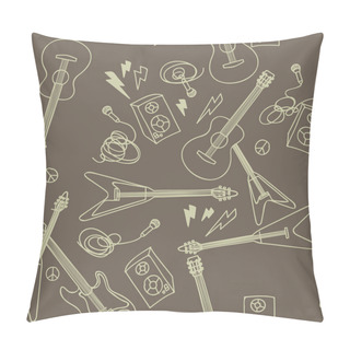 Personality  Seamless Pattern With Musical Instruments Pillow Covers