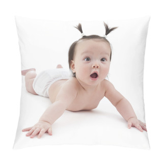 Personality  Baby Girl On Her Stomach Pillow Covers