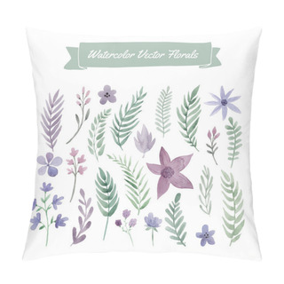 Personality  Watercolor  Flowers And Leaves Pillow Covers