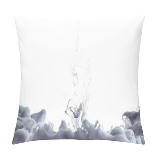 Personality  Monochromatic Grey Paint Splash, Isolated On White Pillow Covers