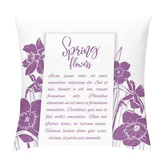 Personality  Sketch Linear Narcissus Blossom. Pillow Covers