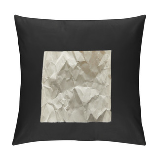 Personality  Top View Of Empty Crumpled Vintage Paper Isolated On Black Pillow Covers