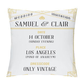 Personality  Great Vintage Invitation To Wedding Party Pillow Covers