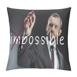Personality  Caucasian Businessman With Pen Pillow Covers