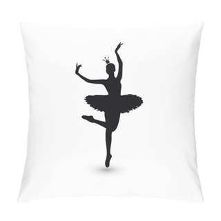 Personality  Isolated Black Ballerina Silhouette Icon Pillow Covers