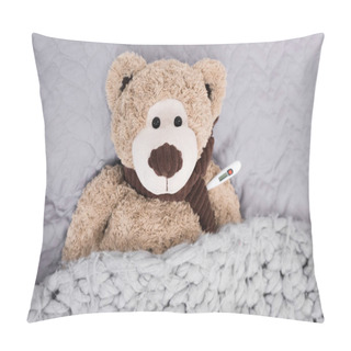 Personality  Teddy Bear With Thermometer Pillow Covers