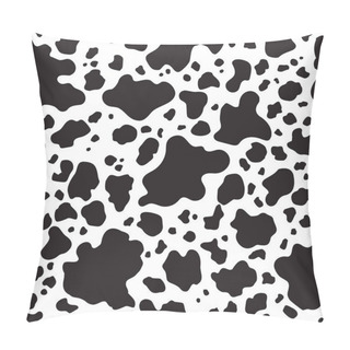 Personality  Cow Print Seamless Pattern. Black And White Animal Print, Repeat Design. Pillow Covers