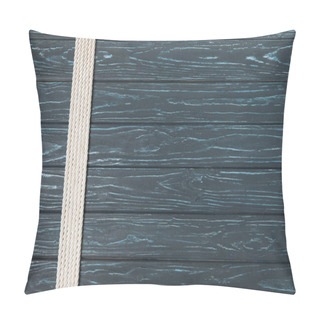 Personality  Top View Of White Nautical Ropes Placed In Row On Wooden Background Pillow Covers