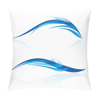 Personality  Smooth Abstract Forms In Blue. Pillow Covers