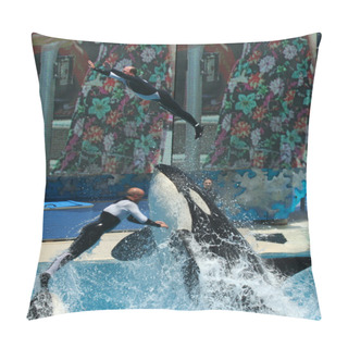 Personality  A Pair Of Trainers Are Thrown Through The Air By Orcas Pillow Covers