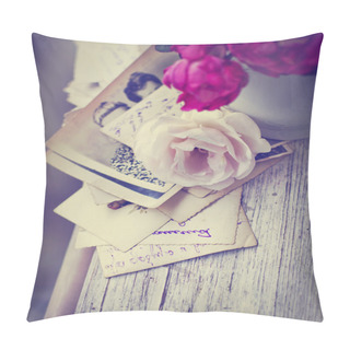 Personality  Roses With Old Letters And Postcards Pillow Covers