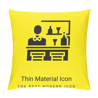 Personality  Bar Minimal Bright Yellow Material Icon Pillow Covers