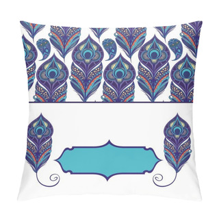 Personality  Floral Paisley Pattern With Peacock Feathers Pillow Covers