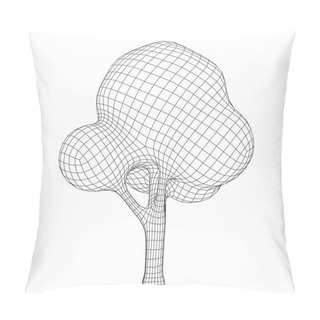 Personality  Mesh Image Of Tree. Low Poly Background. Pillow Covers