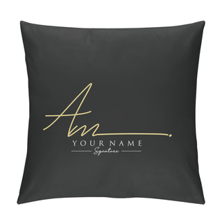 Personality  Letter AM Signature Logo Template Vector Pillow Covers