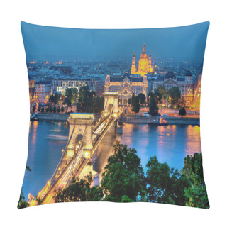 Personality  Budapest By Night, City And Chainbridge Pillow Covers
