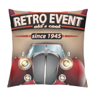 Personality  Retro Party Flyer With Vintage Car Pillow Covers