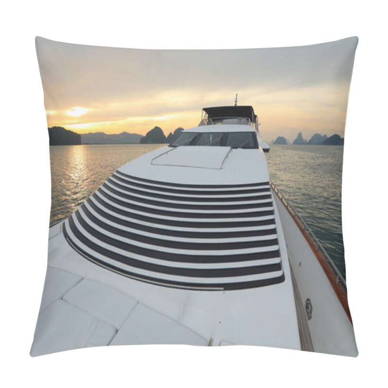 Personality  View From Yacht In Sea With Beautiful Sunset Pillow Covers