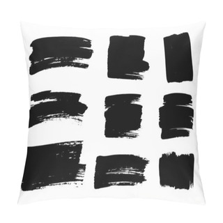 Personality  Grunge Brush Strokes, Lines. Black Design Elements, Artistic Shapes, Art Objects. Dirty Background. Abstarct Texture. Pillow Covers