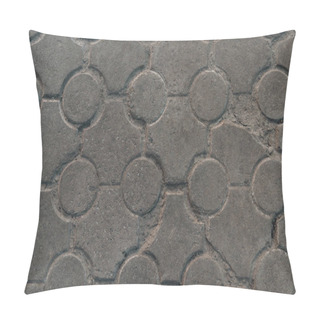 Personality  Close-up View Of Old Grey Pavement Textured Background  Pillow Covers