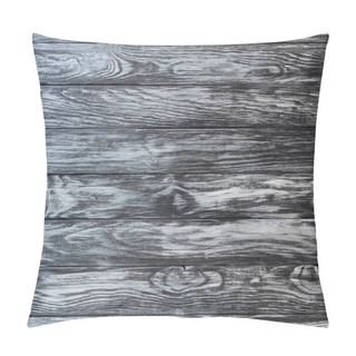 Personality  Top View Of Blank Grey Wooden Background With Horizontal Planks Pillow Covers