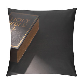 Personality  Holy Bible On Black Dark Background With Sunlight  Pillow Covers