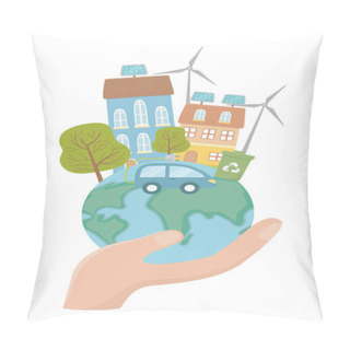 Personality  Eco City And Save Planet Design Pillow Covers