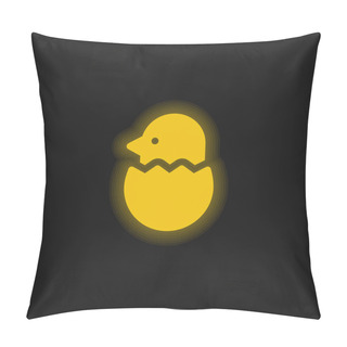 Personality  Bird Yellow Glowing Neon Icon Pillow Covers