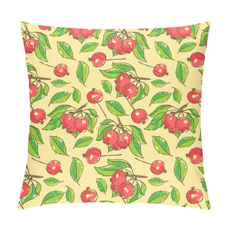 Personality  Seamless Pattern With Apples, Branches And Leafs Pillow Covers