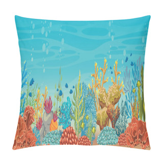 Personality  Underwater Coral Reef And Fish. Pillow Covers