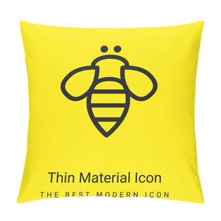 Personality  Bee Insect Outline Minimal Bright Yellow Material Icon Pillow Covers