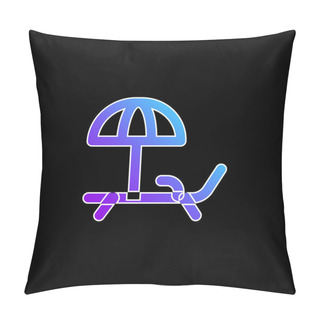 Personality  Beach Chair Blue Gradient Vector Icon Pillow Covers