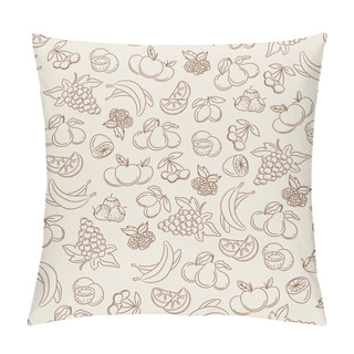 Personality  Berries And Fruits Sketch Seamless Pattern Pillow Covers