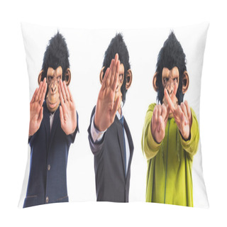 Personality  Monkey Man Making Stop Sign  Pillow Covers