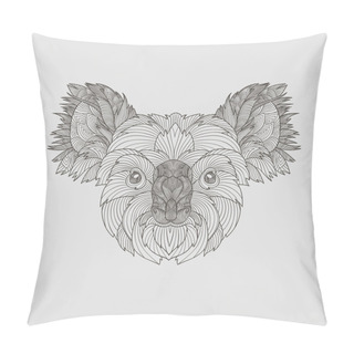 Personality  Detail Zentangle. Boho Hand Drawn Stile Koala Portrait. Vector Illustration.  Pillow Covers