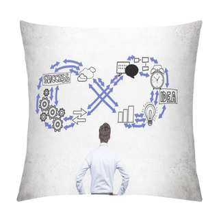 Personality  Businessman Looking At Infinity Sketch Pillow Covers