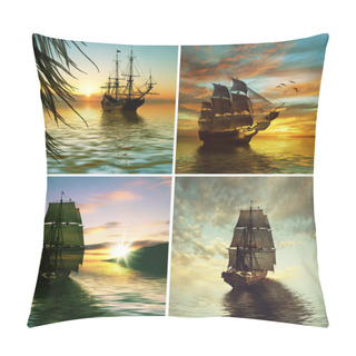 Personality  Sailboat And Landscape Pillow Covers