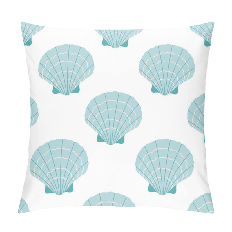 Personality  Seamless Pattern With Sea Shells. Summer Seamless Pattern. Vector Illustration In Flat Style Pillow Covers