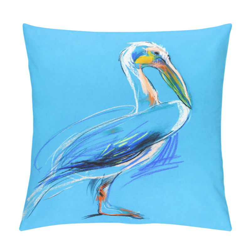 Personality  Sketch of a pelican pillow covers