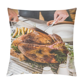 Personality  Man Carving Roasted Turkey  Pillow Covers
