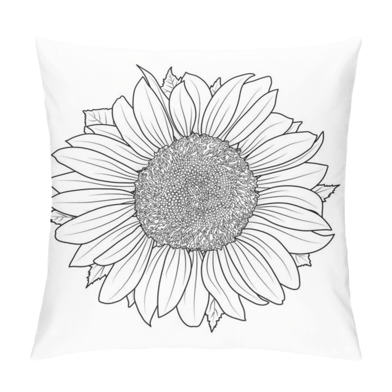 Personality  Sunflower for coloring book vector pillow covers
