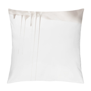 Personality  White Paint Flowing Isolated On White Pillow Covers