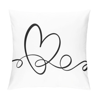 Personality  Hand Drawn Heart Love Sign. Romantic Calligraphy Vector Of Valentine Day. Concepn Icon Symbol For T-shirt, Greeting Card, Poster Wedding. Design Flat Element Illustration Pillow Covers