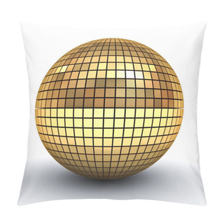 Personality  Golden Polygonal Sphere Isolated Over White Background With Shadow Pillow Covers